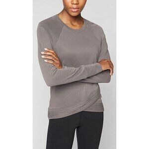 Athleta Womens Sz XS Gray Serenity Criss Cross Sweatshirt Long Sleeve